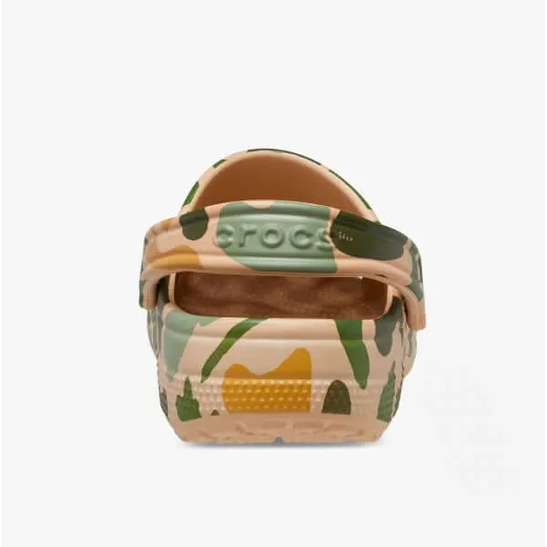 Crocs 206454-2Y6 CLASSIC PRINTED CAMO Mens Clogs Chai/Tan