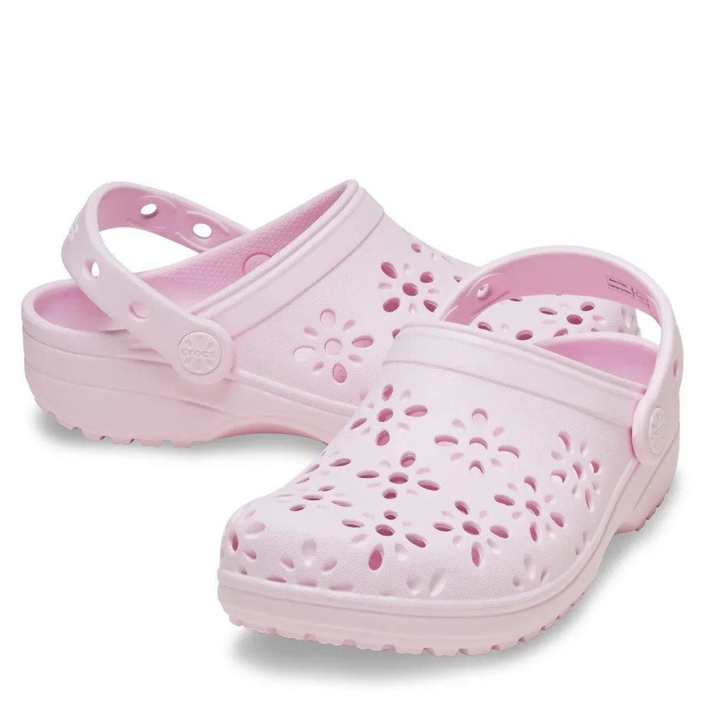 Crocs Kids Classic Floral Cut Out Clog