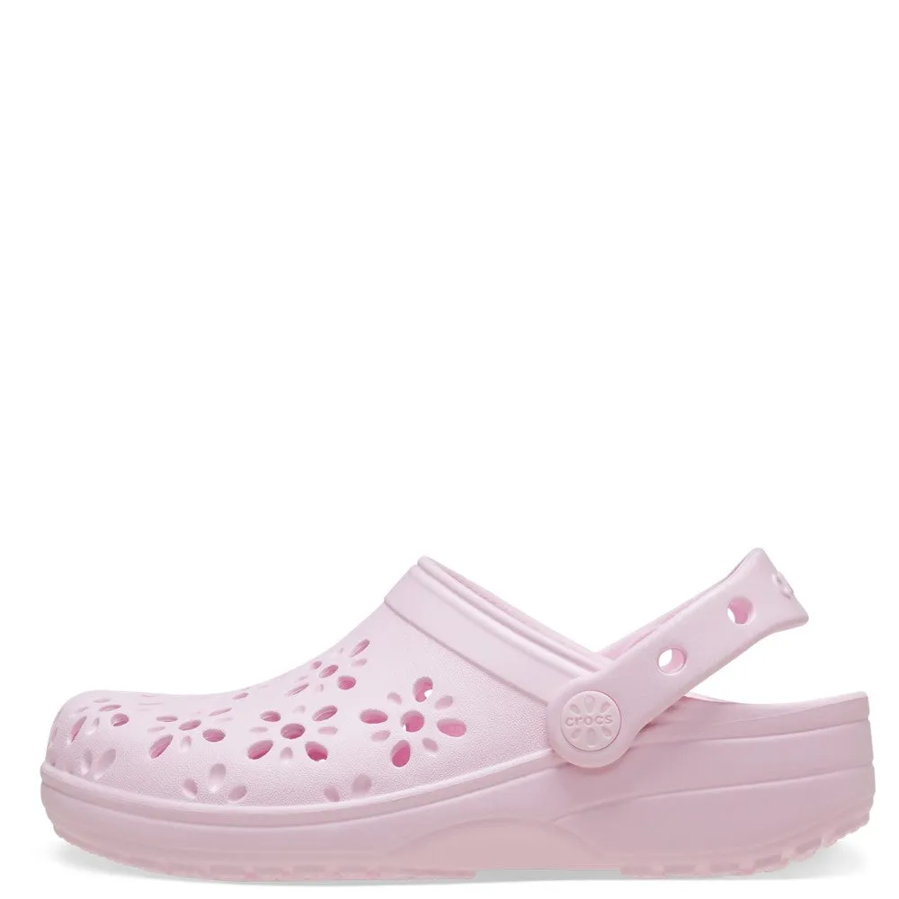 Crocs Kids Classic Floral Cut Out Clog