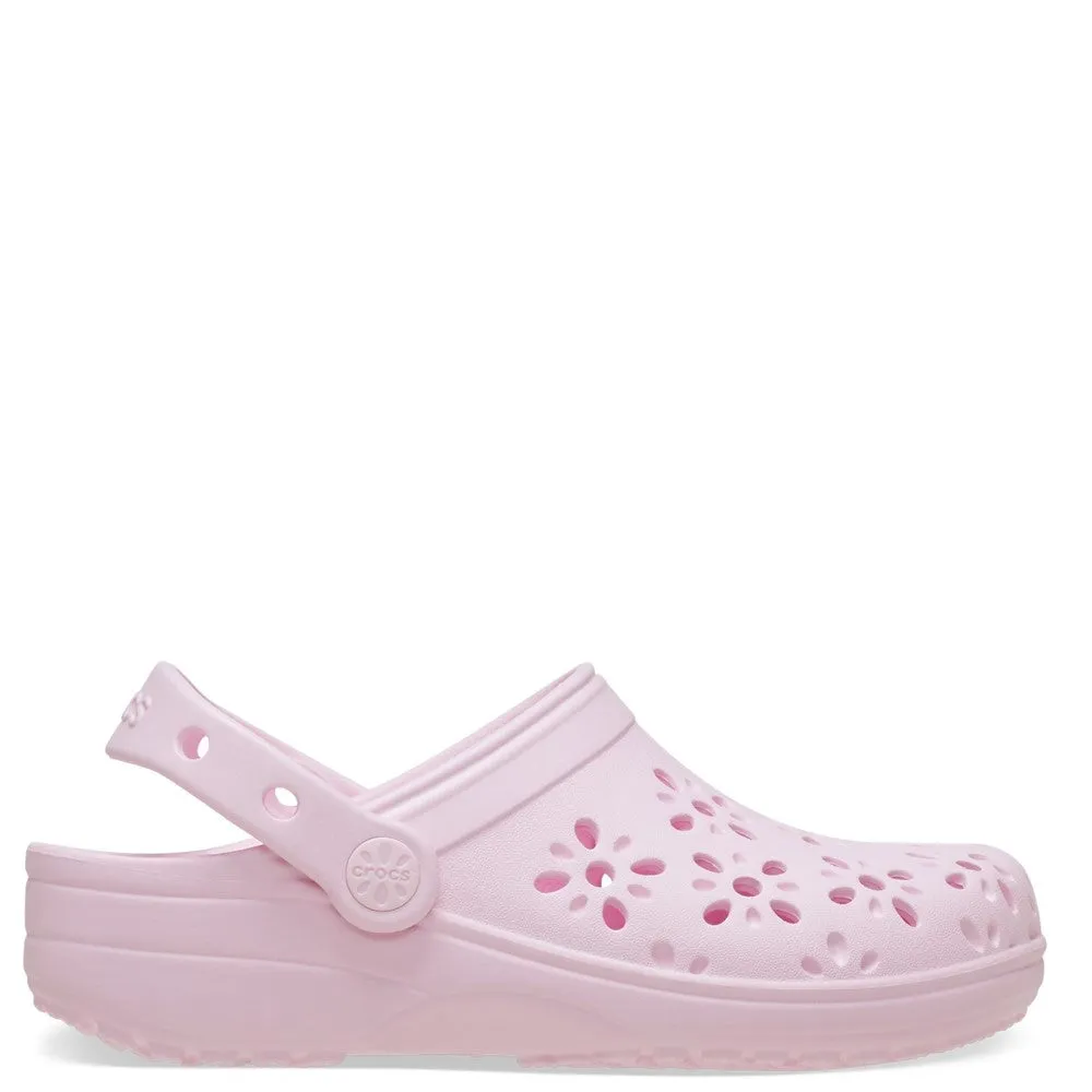 Crocs Kids Classic Floral Cut Out Clog