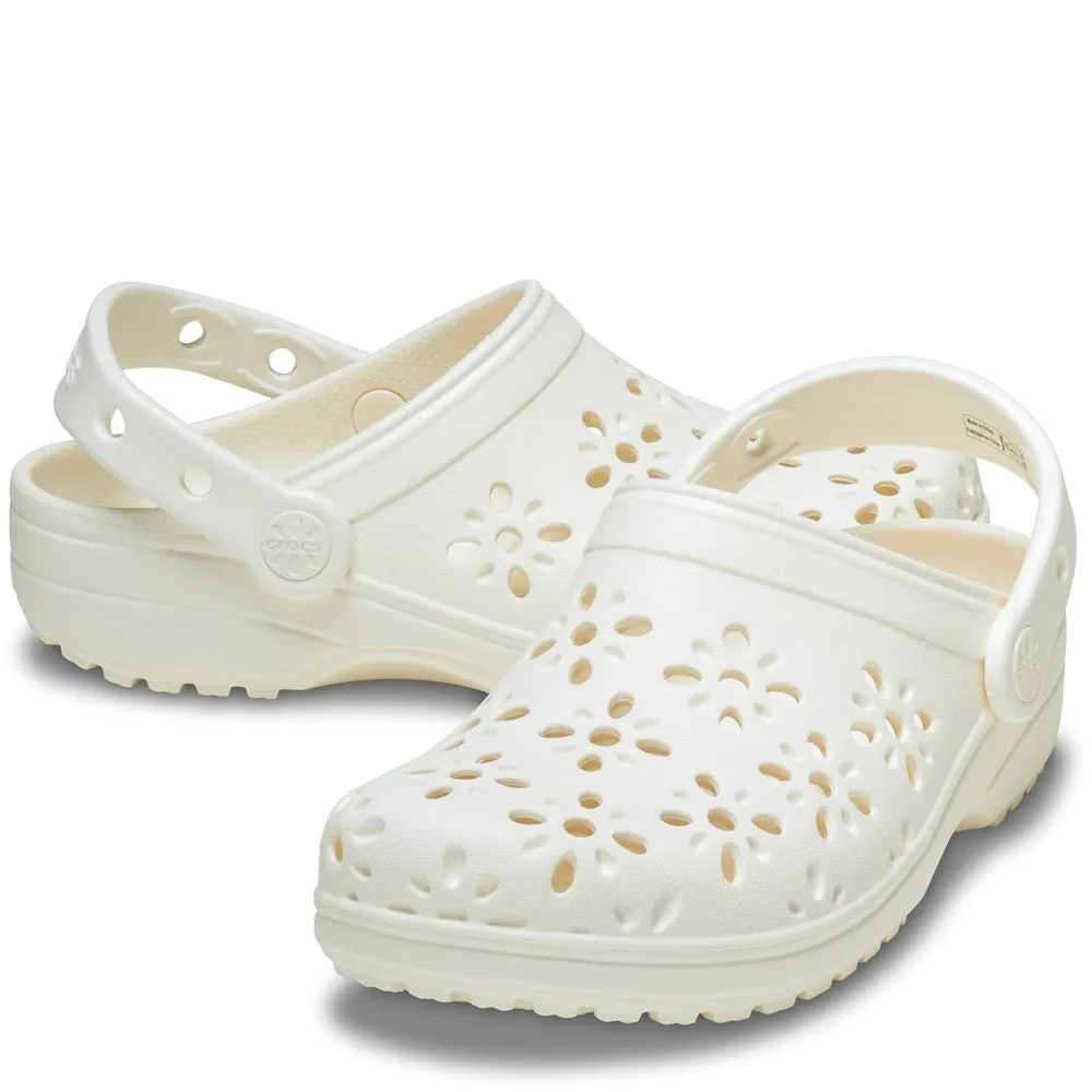 Crocs Kids Classic Floral Cut Out Clog