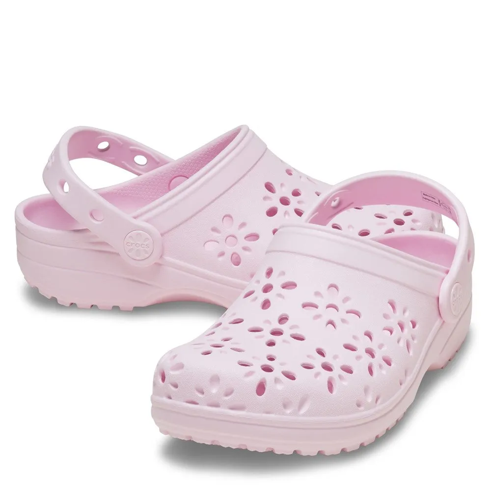 Crocs Toddler Classic Floral Cut Out Clog