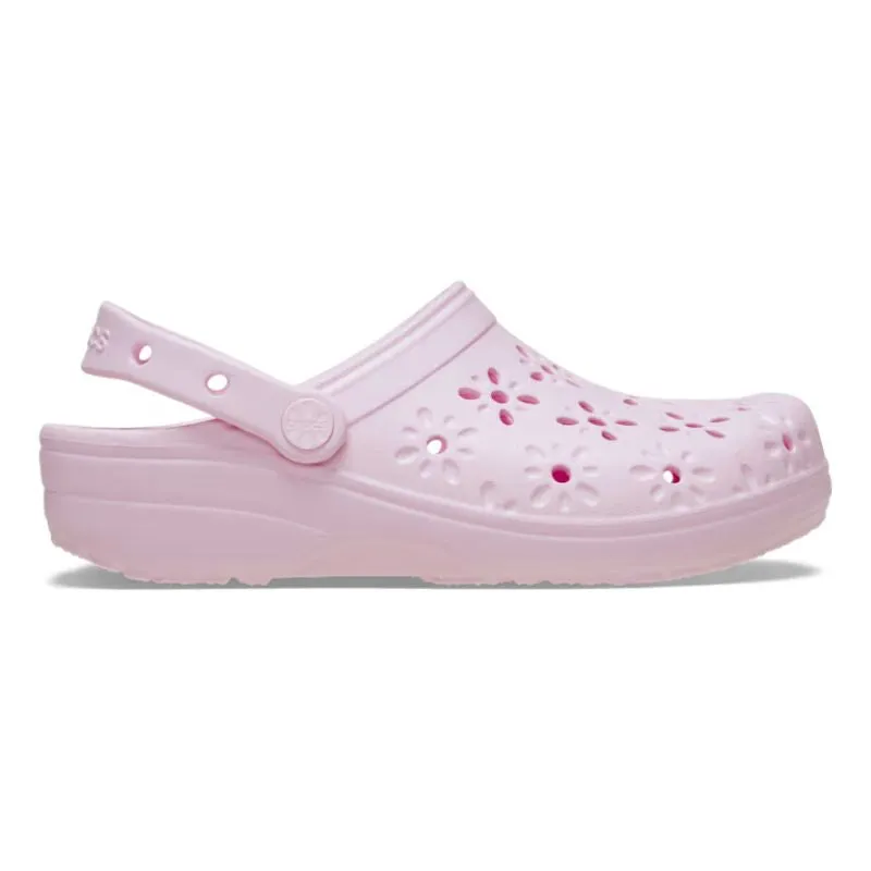 Crocs Womens Classic Floral Cut Out Clog