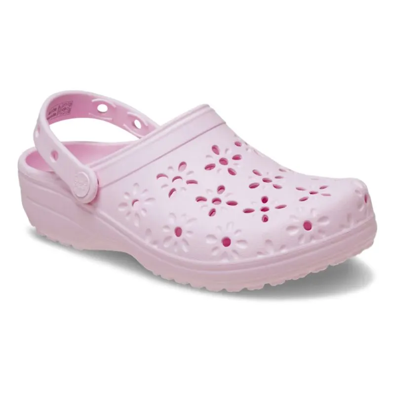 Crocs Womens Classic Floral Cut Out Clog