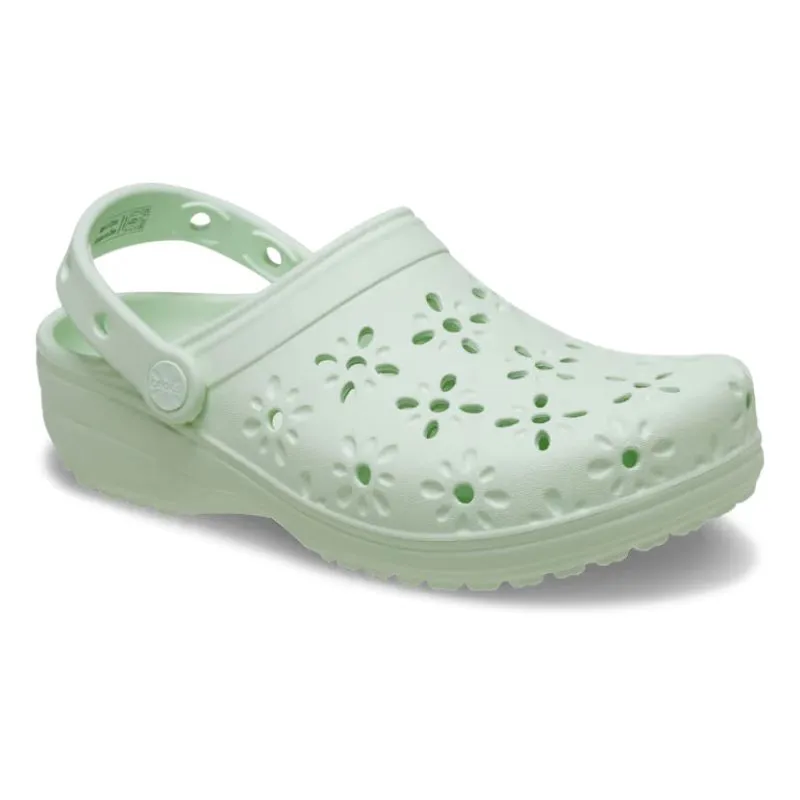 Crocs Womens Classic Floral Cut Out Clog