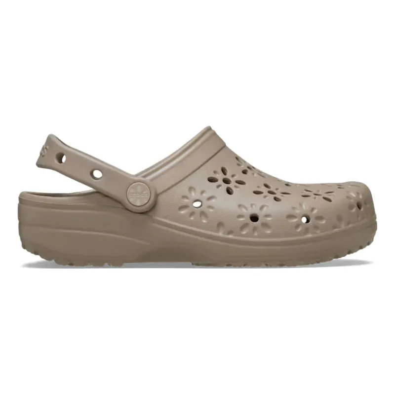 Crocs Womens Classic Floral Cut Out Clog
