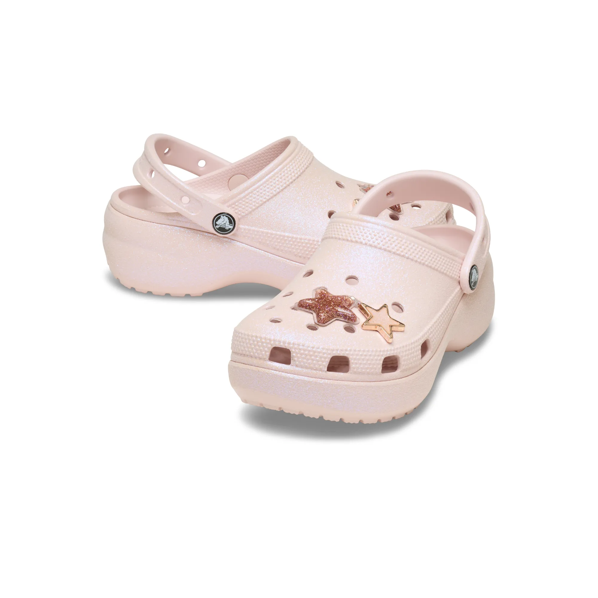 Crocs WOMEN'S  CLASSIC PLATFORM IRIDESCENT GLITTER CLOG