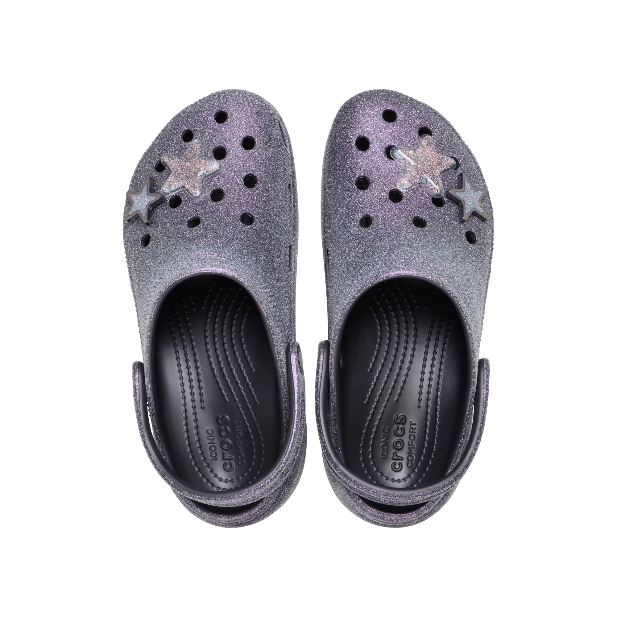 Crocs WOMEN'S  CLASSIC PLATFORM IRIDESCENT GLITTER CLOG