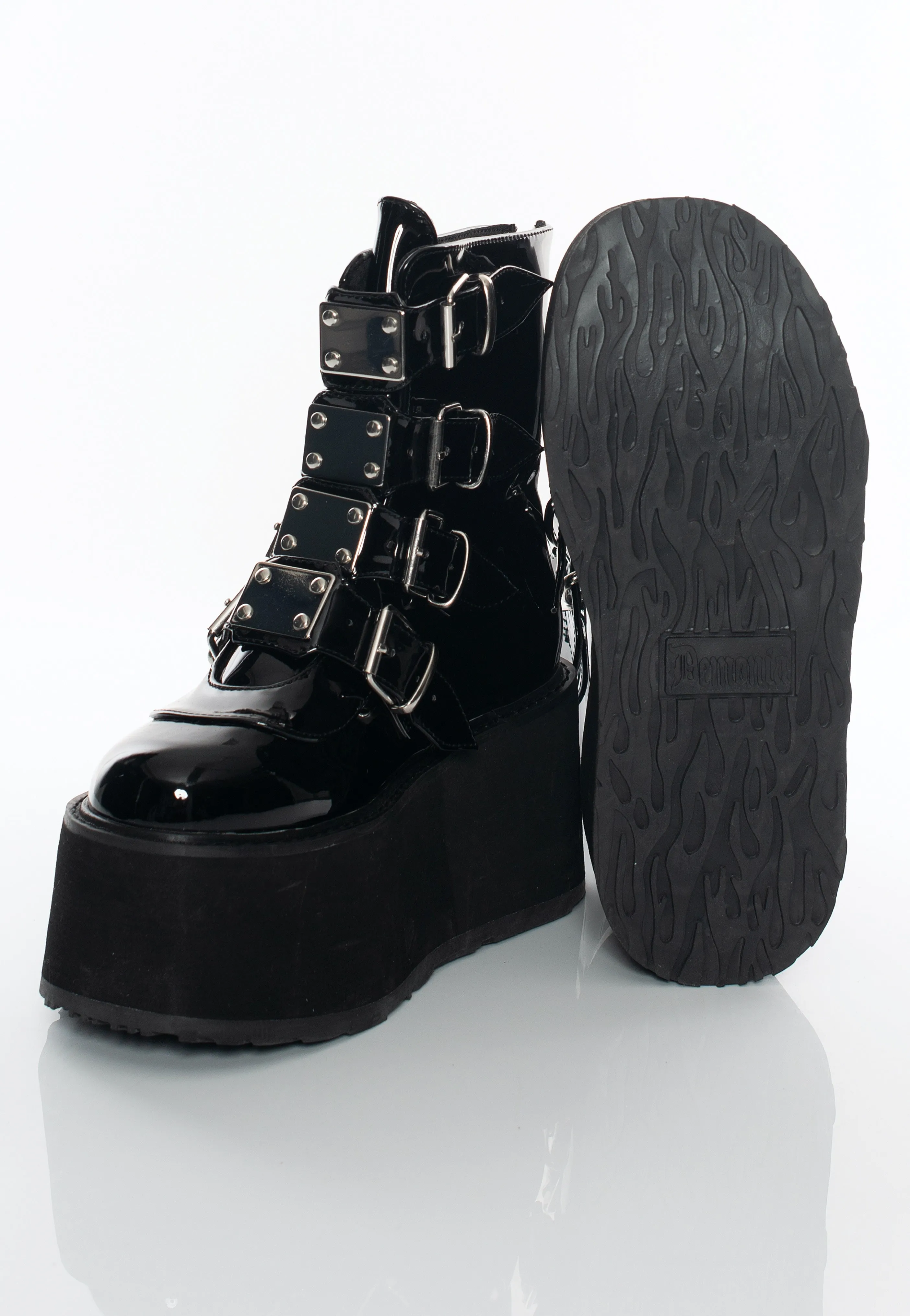 DemoniaCult - Damned 105 Black Pat - Girl Shoes