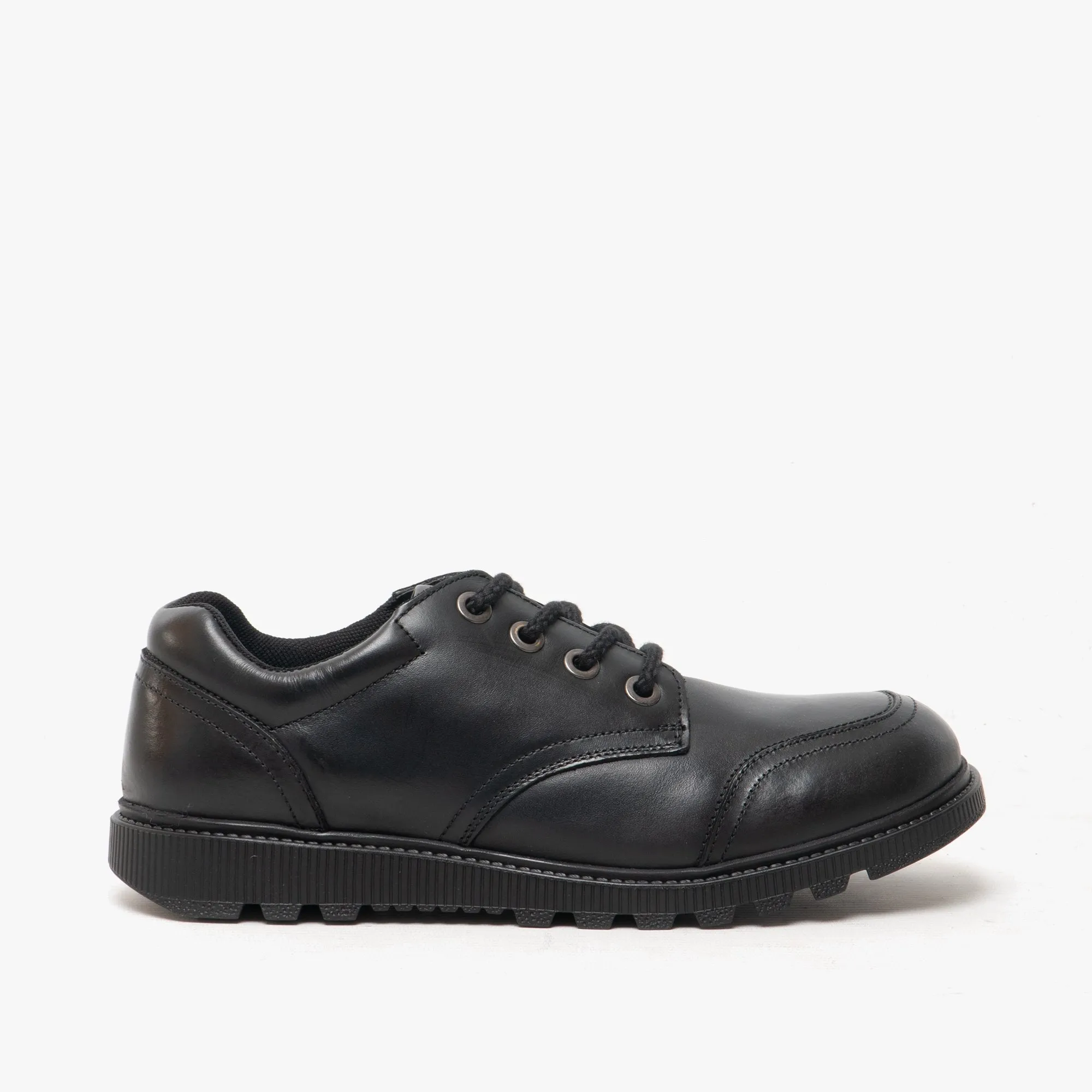 Hush Puppies KIERA JNR Girls Leather Lace Up Shoes Black