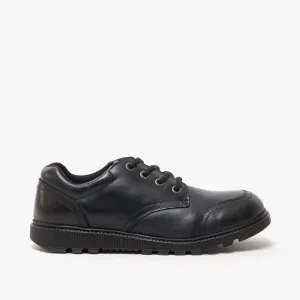 Hush Puppies KIERA JNR Girls Leather Lace Up Shoes Black