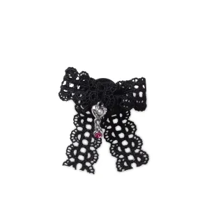 JIBBITZ™ BLACK LACE BOW WITH SILVER HEART Crocs