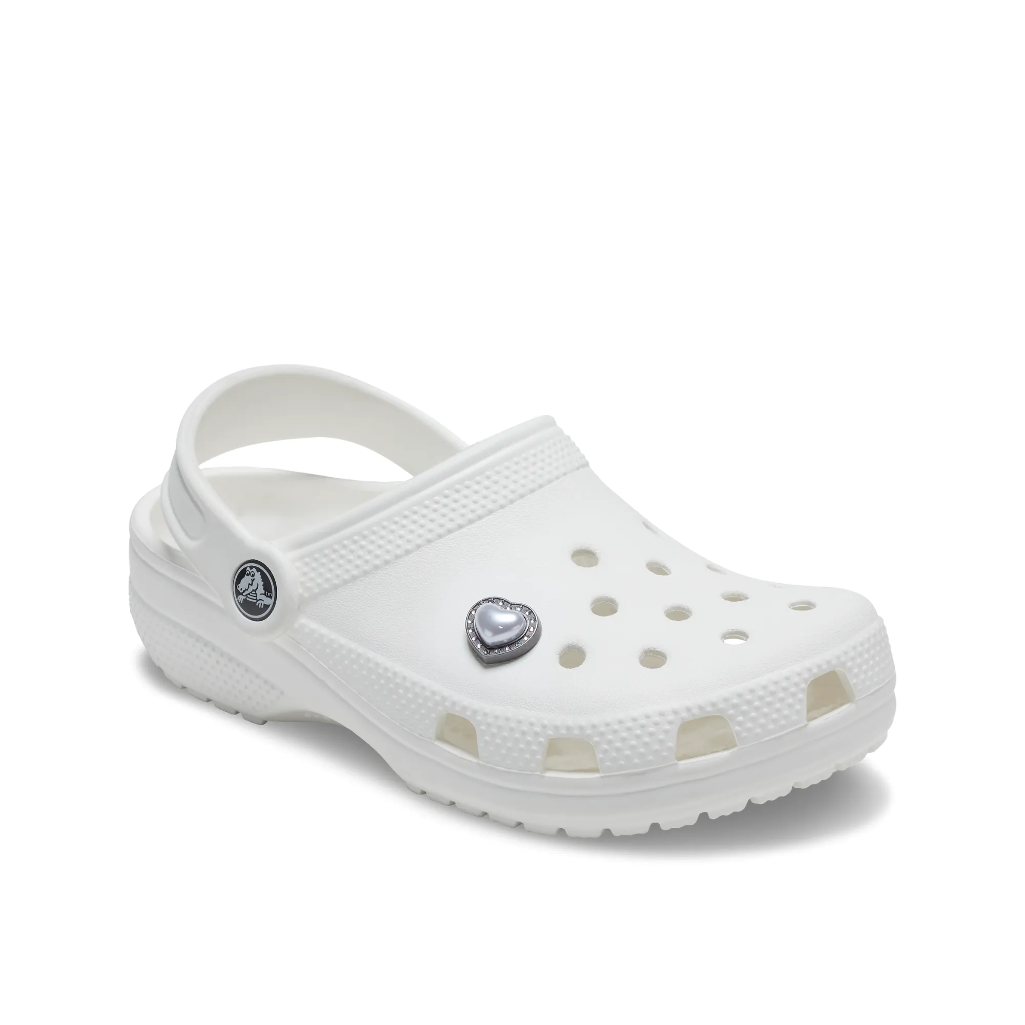 JIBBITZ™ SILVER PEARL HEART GEM Crocs