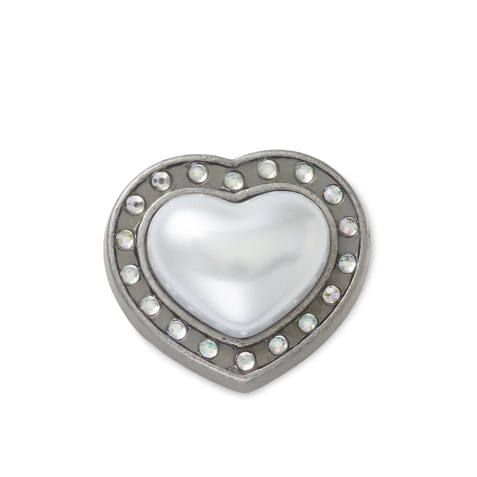 JIBBITZ™ SILVER PEARL HEART GEM Crocs