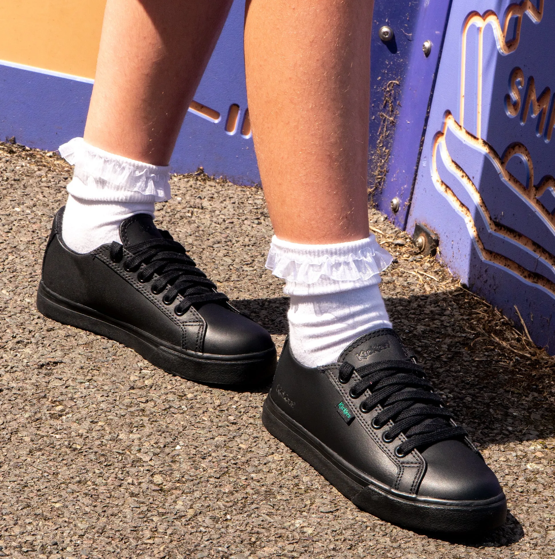 Kickers TOVNI Unisex School Trainer Shoes Black