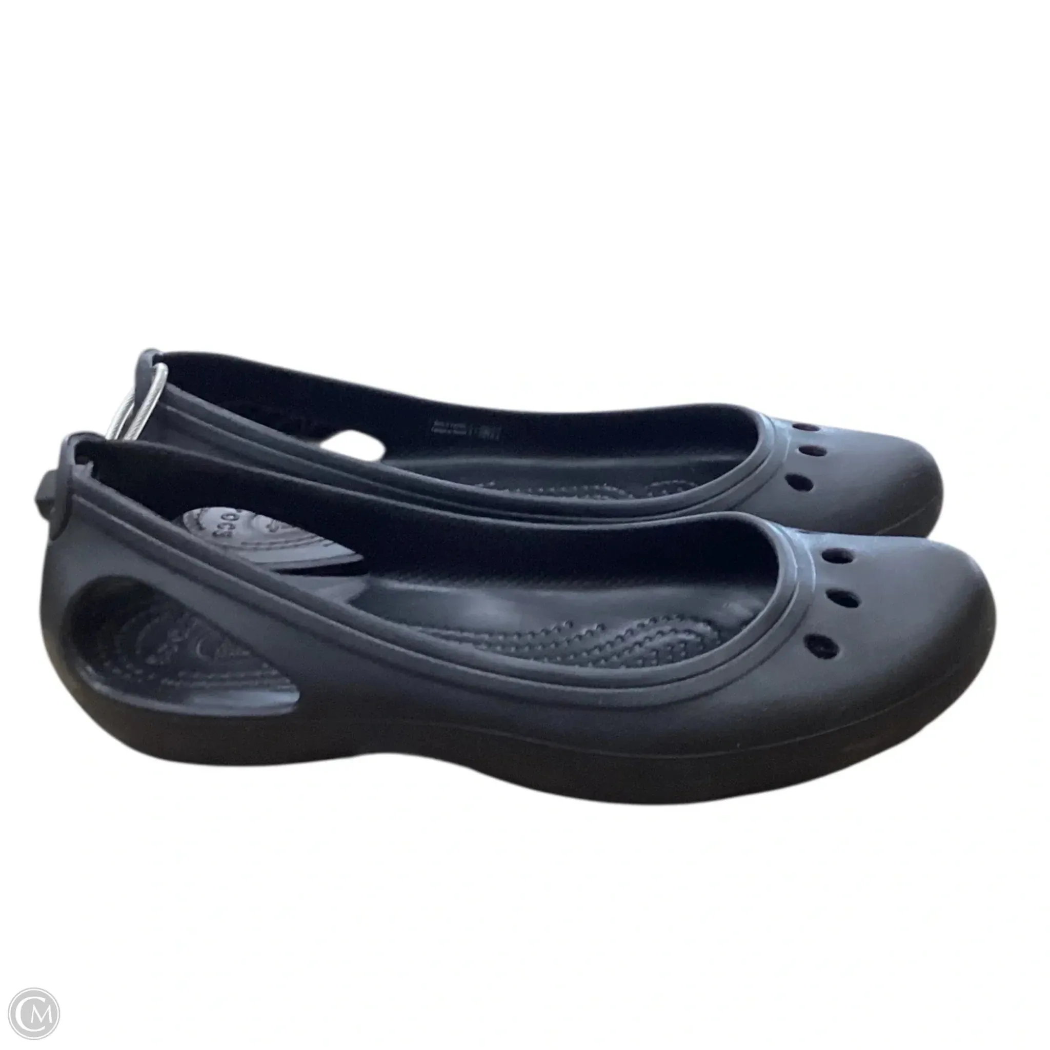 Sandals Flats By Crocs In Black, Size: 8