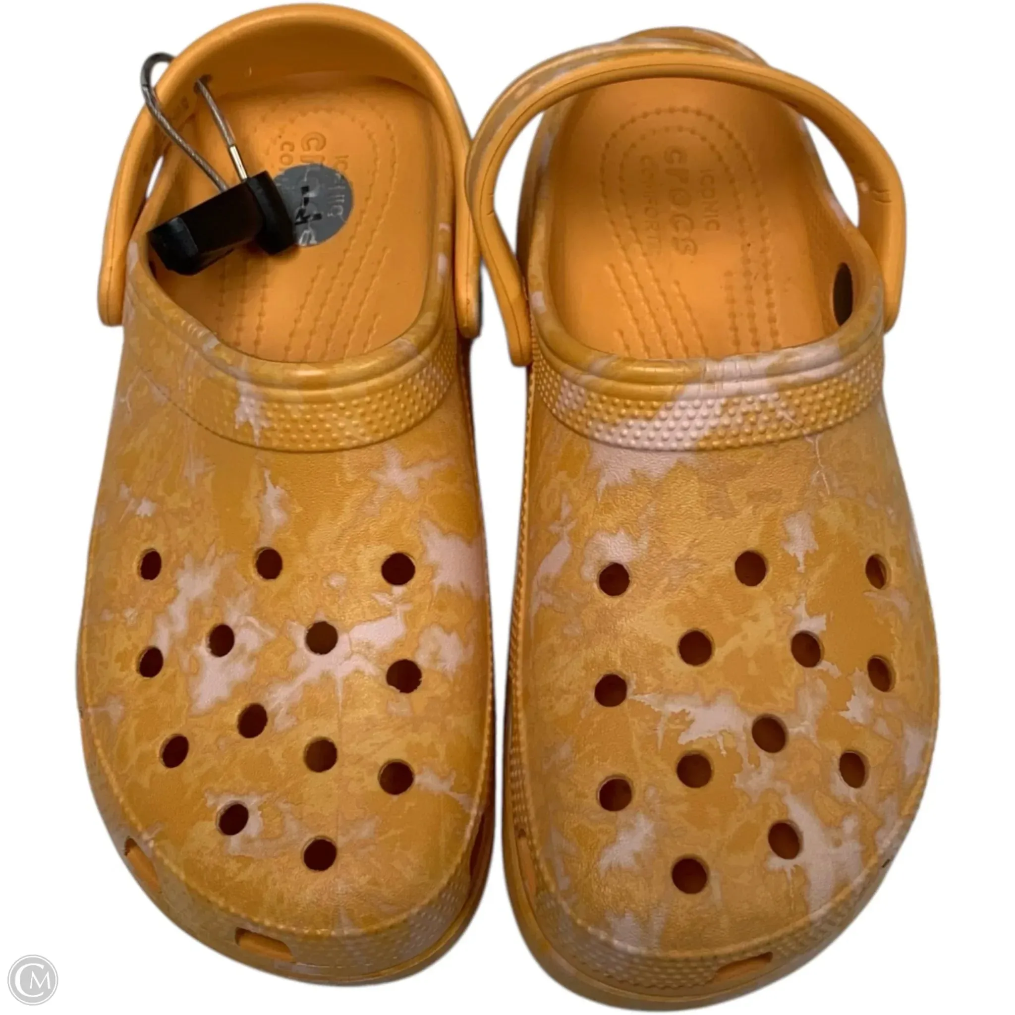 Sandals Flats By Crocs In Orange, Size: 7