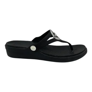 Sandals Flip Flops By Crocs In Black, Size:7