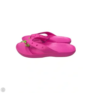Sandals Flip Flops By Crocs In Pink, Size: 11