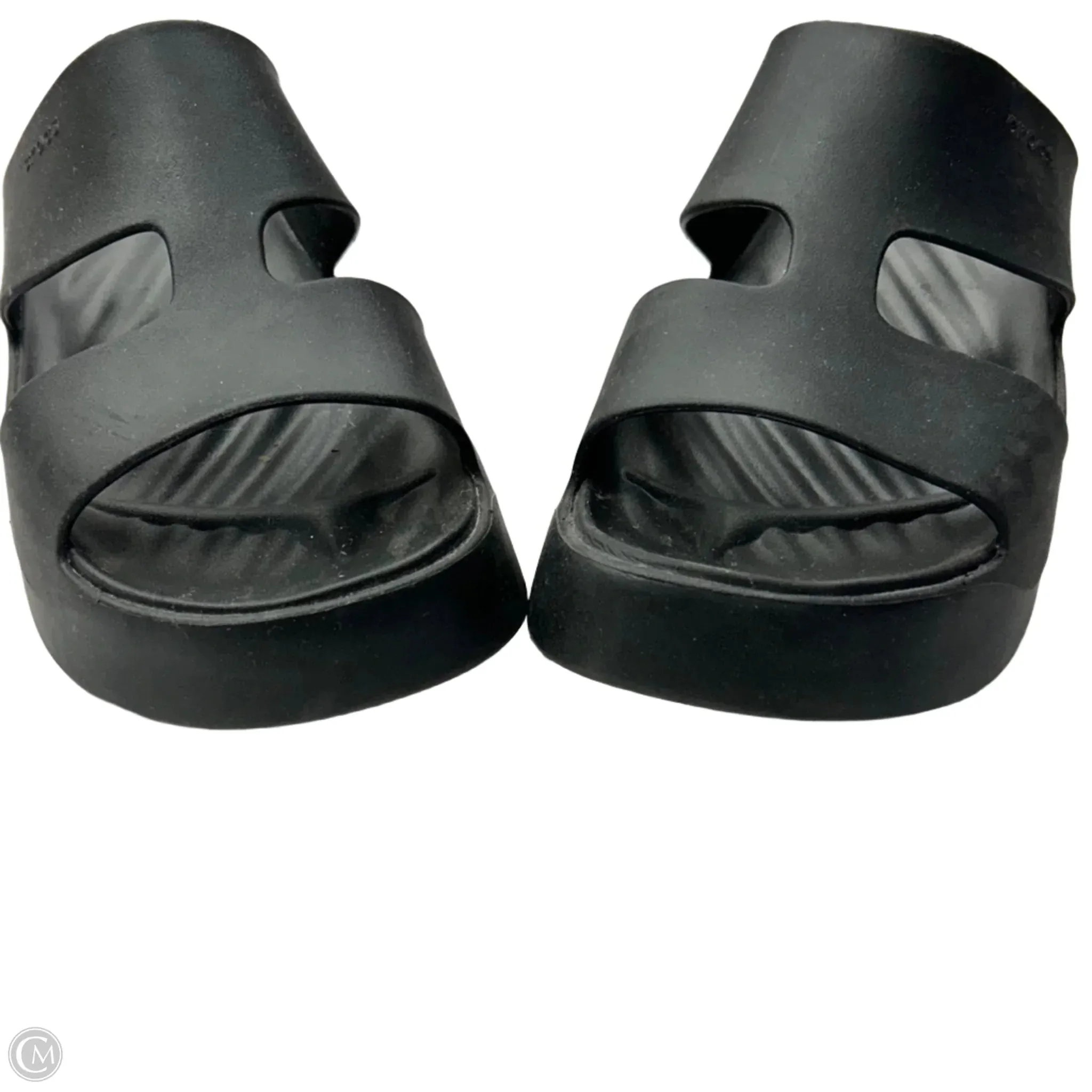 Sandals Heels Platform By Crocs In Black, Size: 10