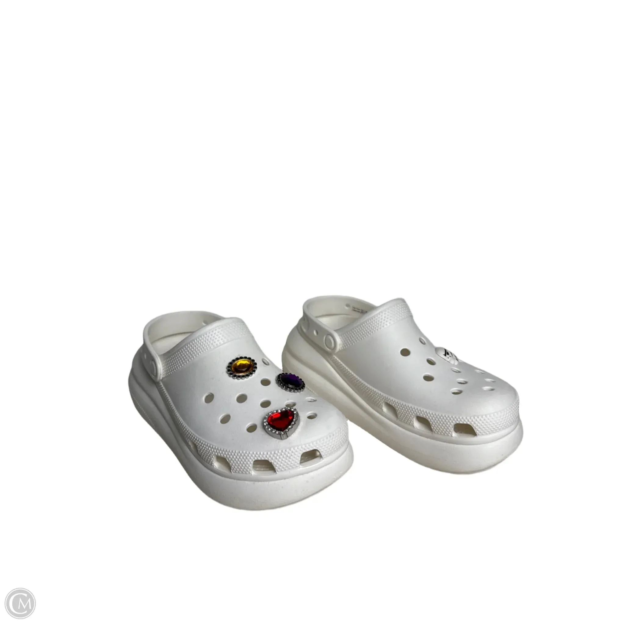 Sandals Heels Platform By Crocs In White, Size: 8