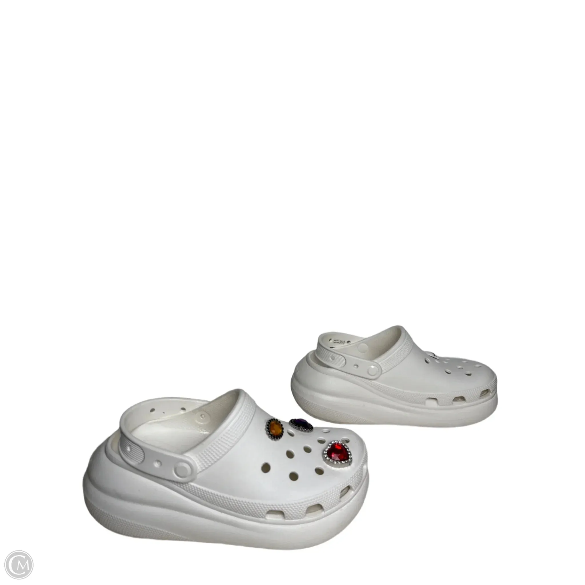 Sandals Heels Platform By Crocs In White, Size: 8