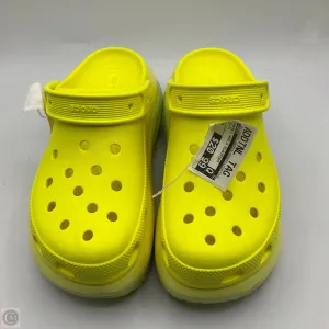 Sandals Heels Platform By Crocs In Yellow, Size: 8