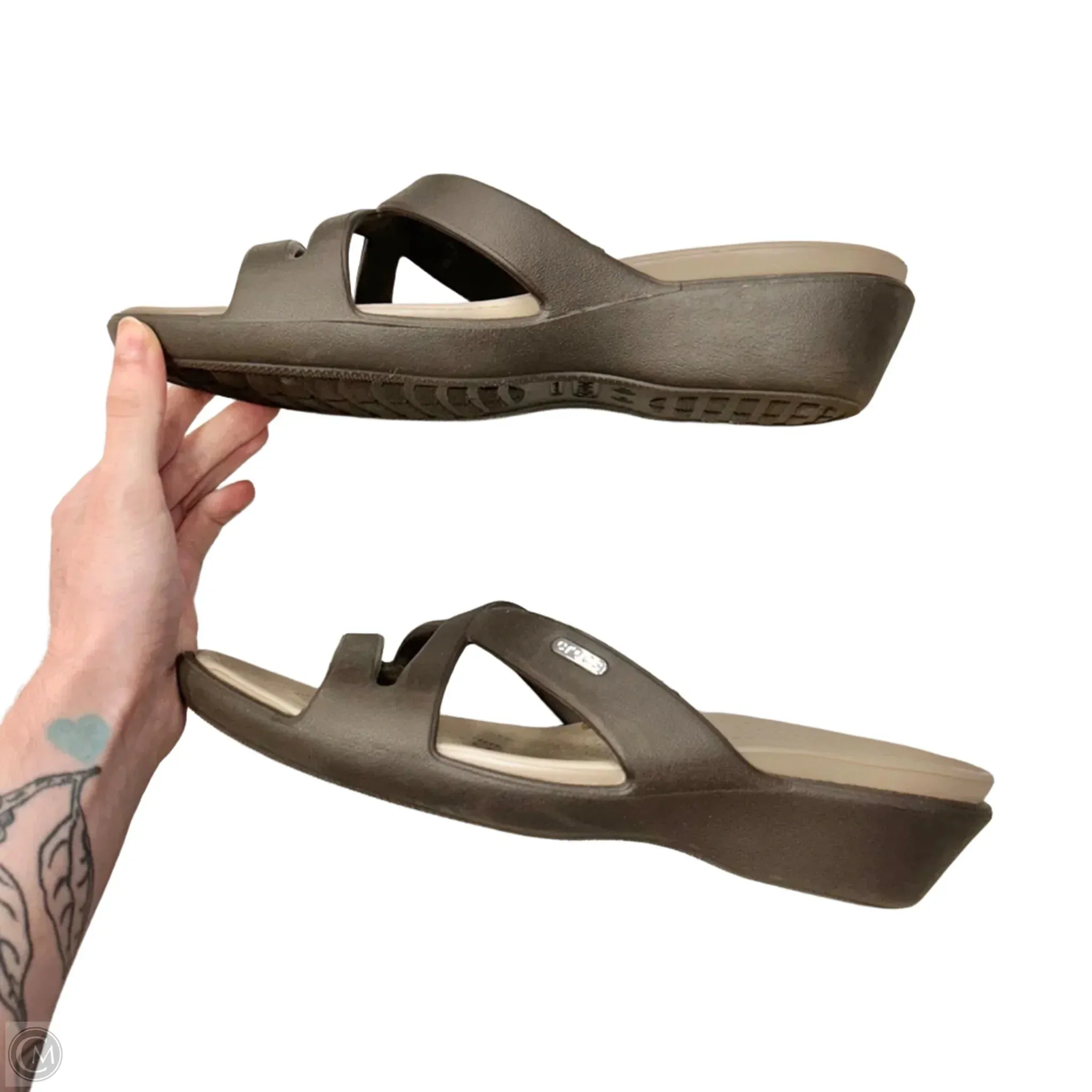 Sandals Sport By Crocs In Brown, Size: 10