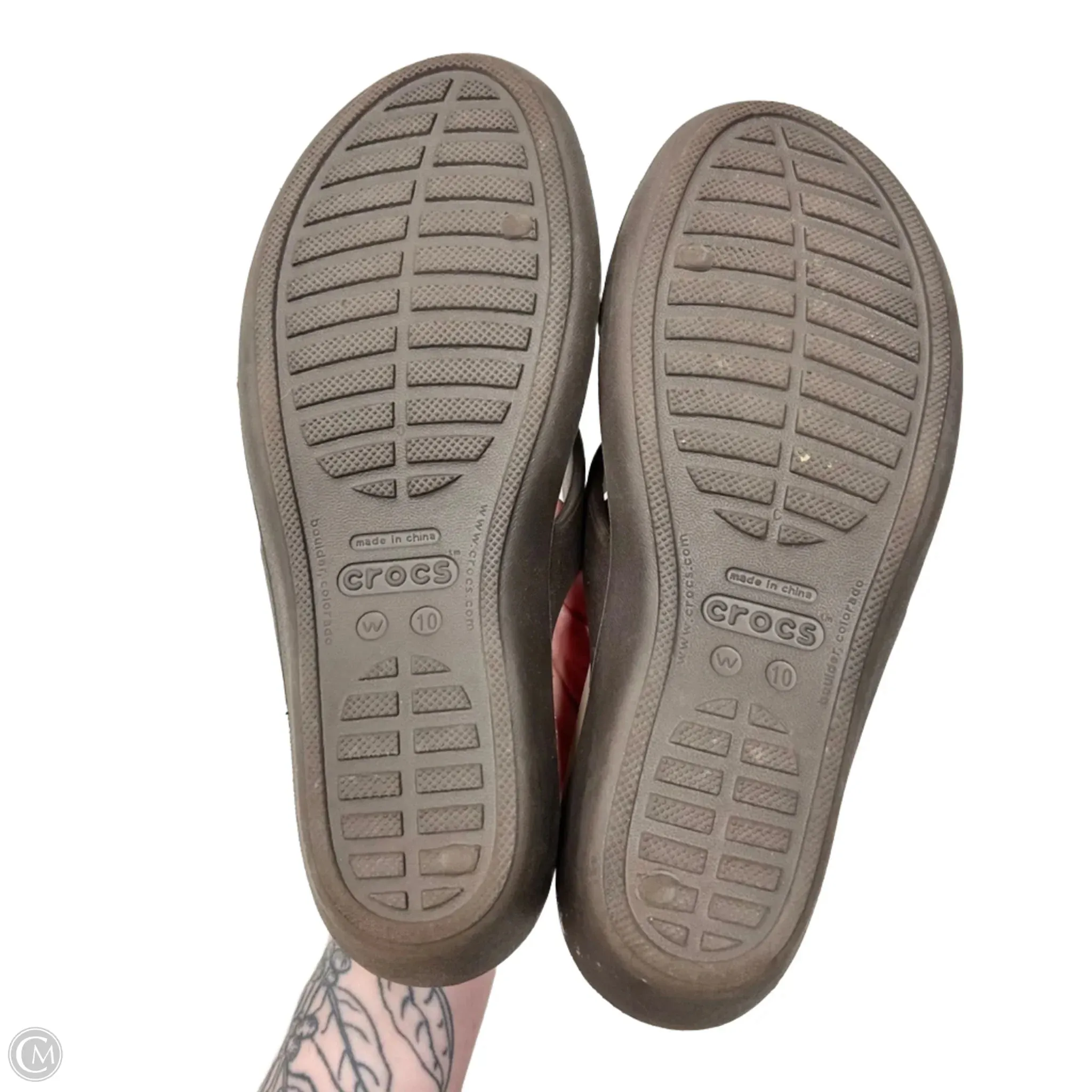 Sandals Sport By Crocs In Brown, Size: 10