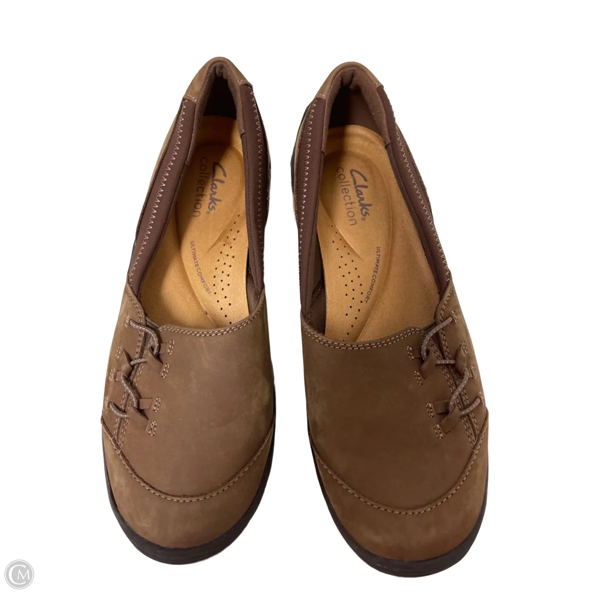 Shoes Flats By Clarks In Brown, Size: 7