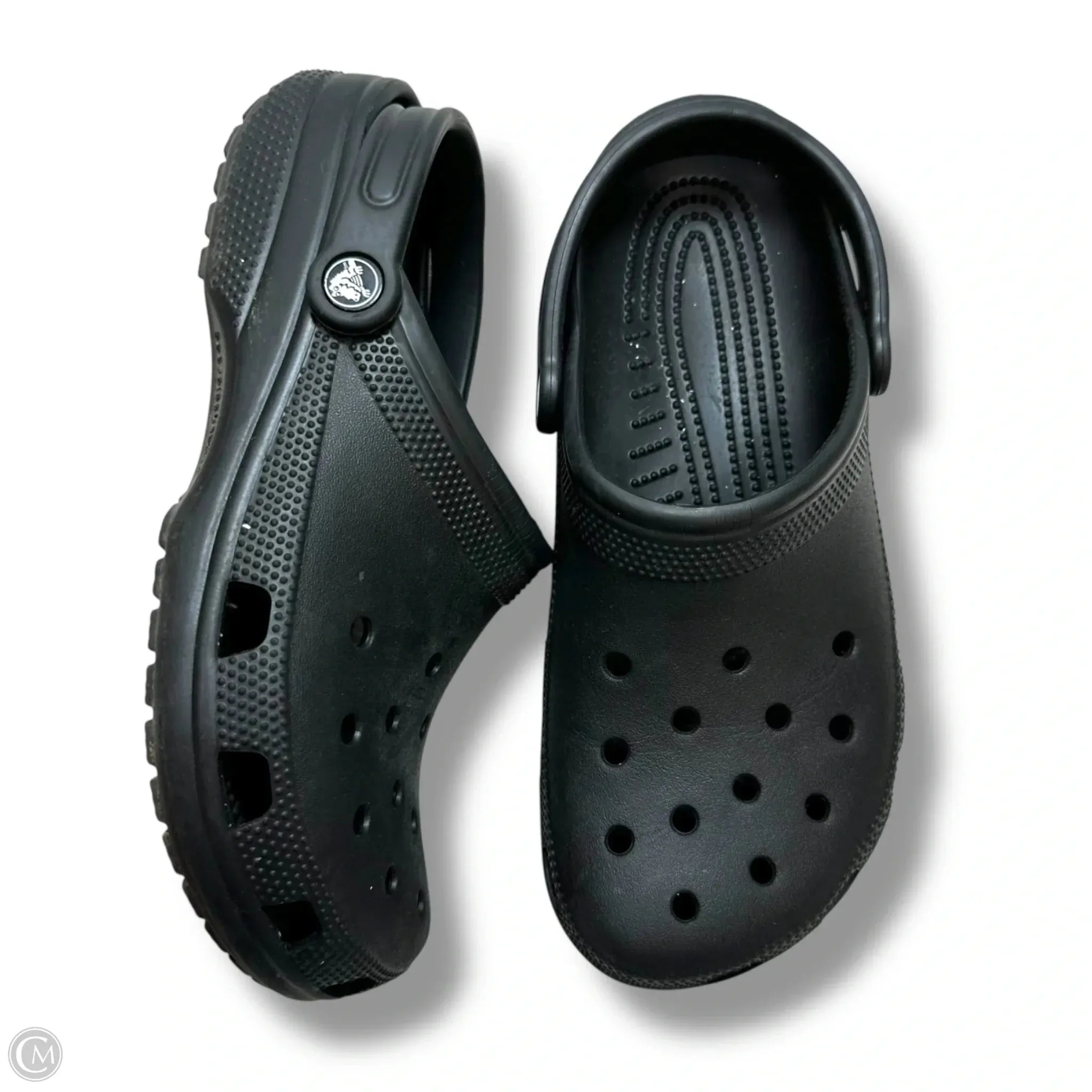 Shoes Flats By Crocs In Black, Size: 10