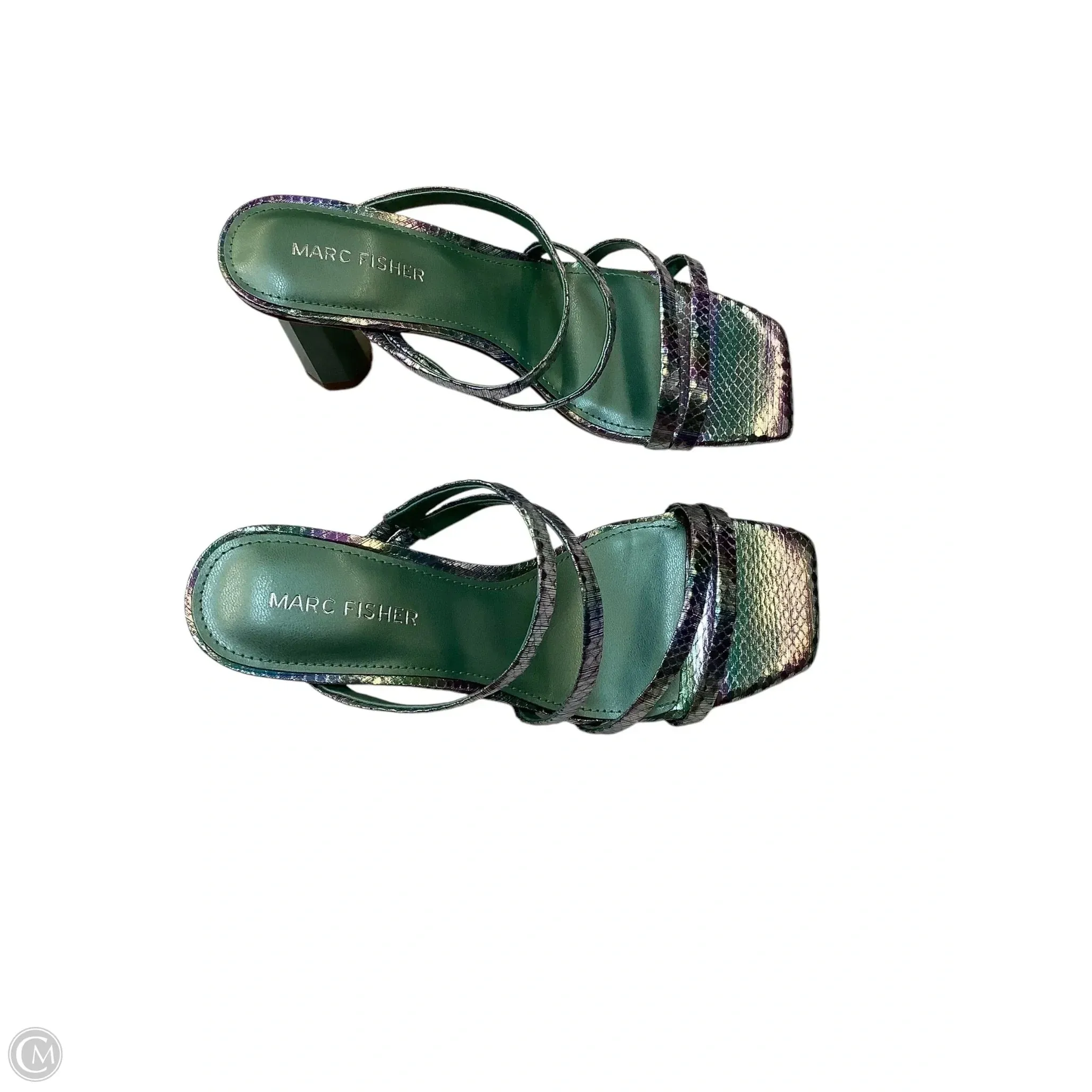 Shoes Heels Block By Marc Fisher In Green & Purple, Size: 6
