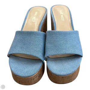 Shoes Heels Block By Nine West In Blue Denim, Size: 8