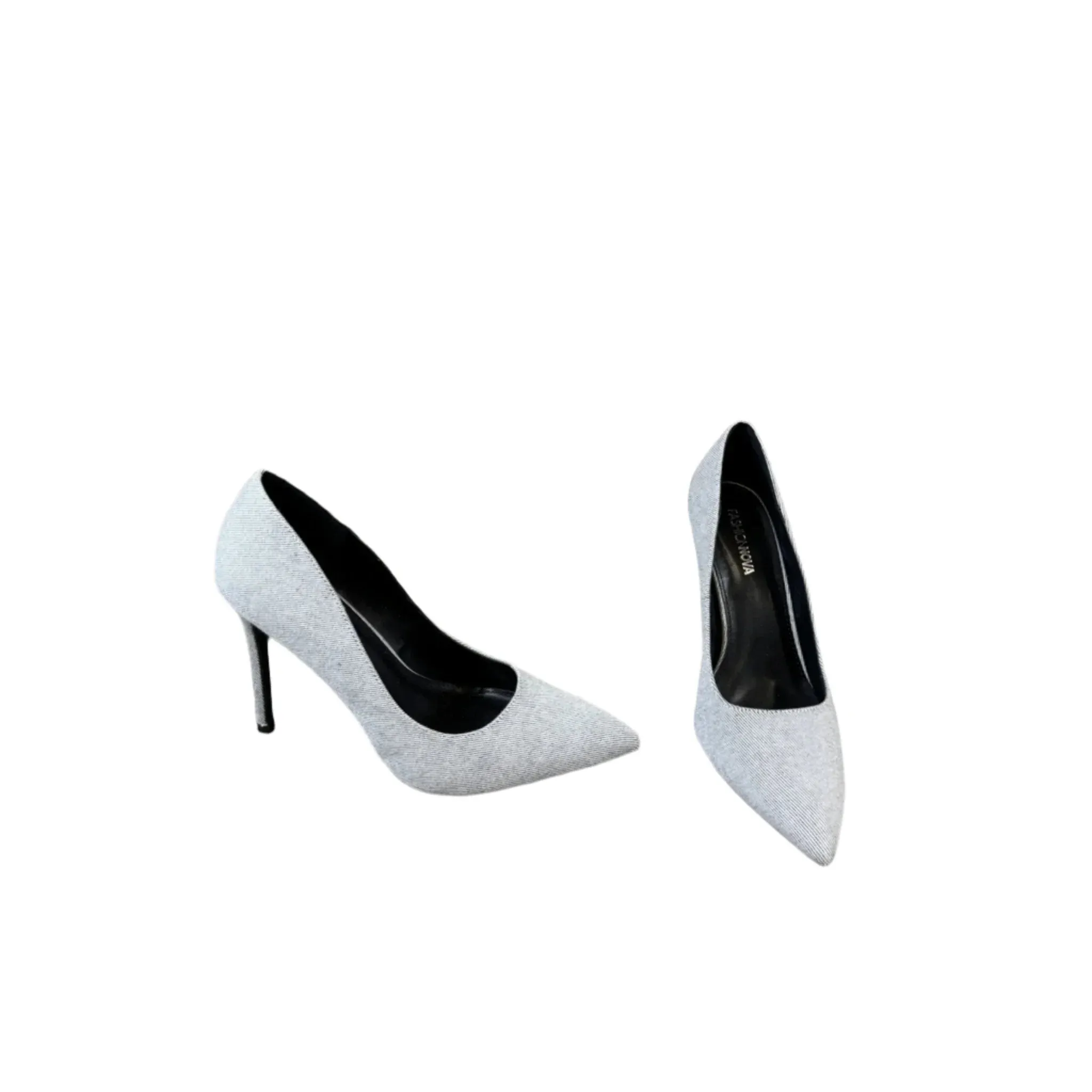 Shoes Heels Stiletto By Fashion Nova In Grey, Size: 8