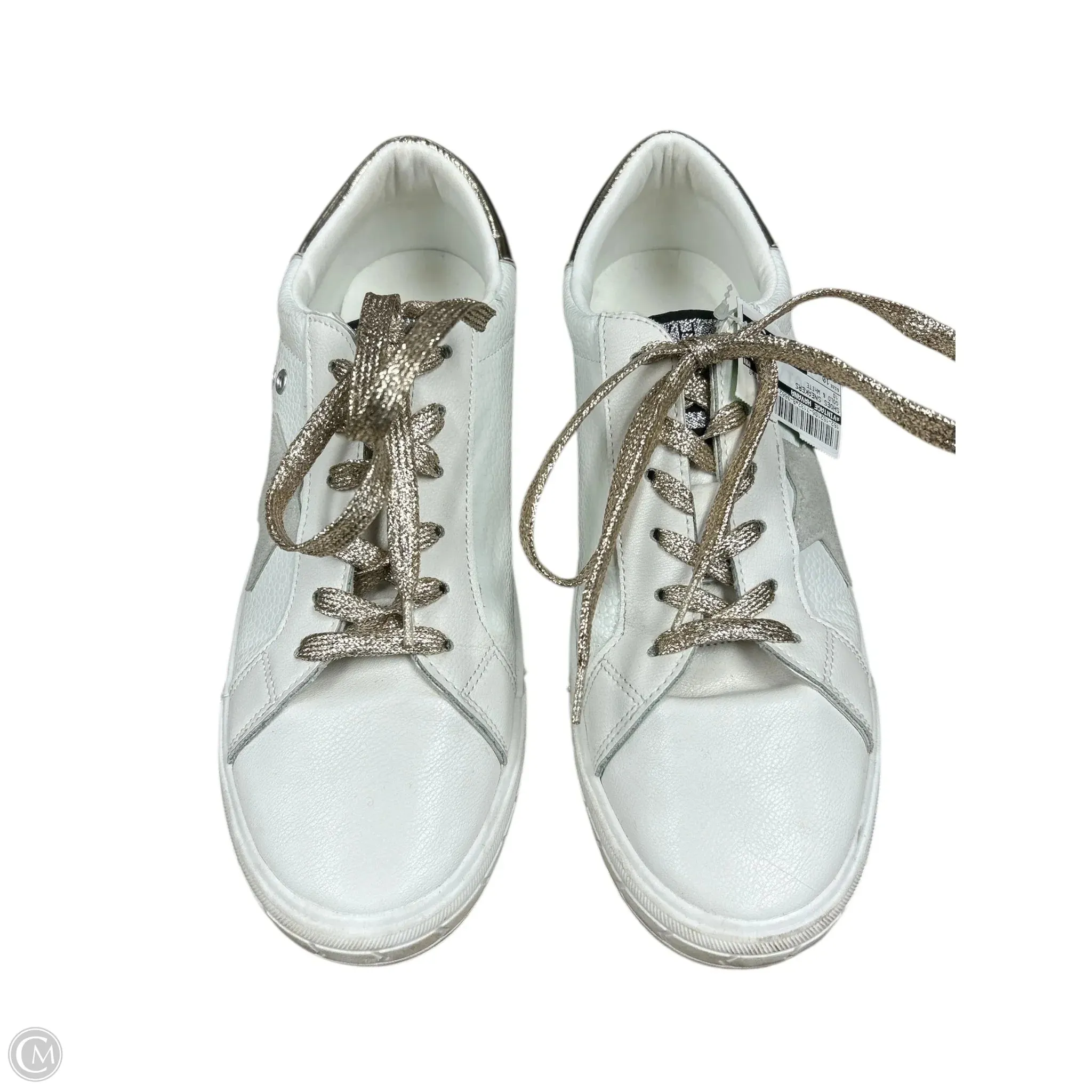 Shoes Sneakers By Vintage Havana In Gold & White, Size: 10