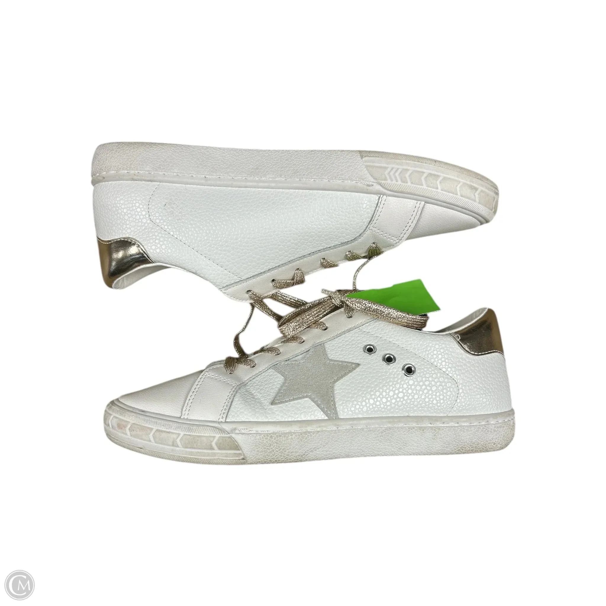 Shoes Sneakers By Vintage Havana In Gold & White, Size: 10