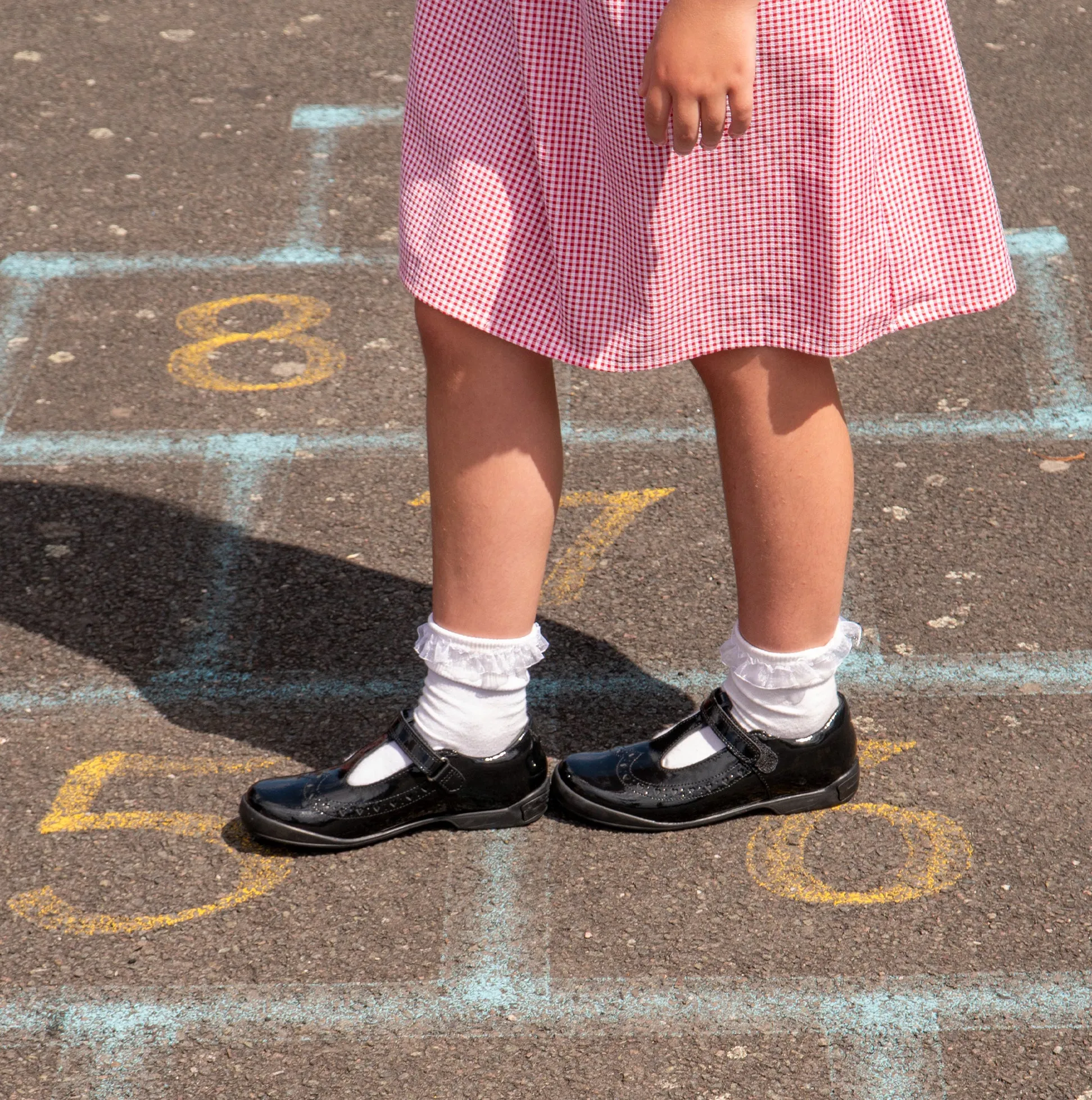 Start-Rite LEAP FROG Girls Leather T-Bar School School Shoes Patent Black