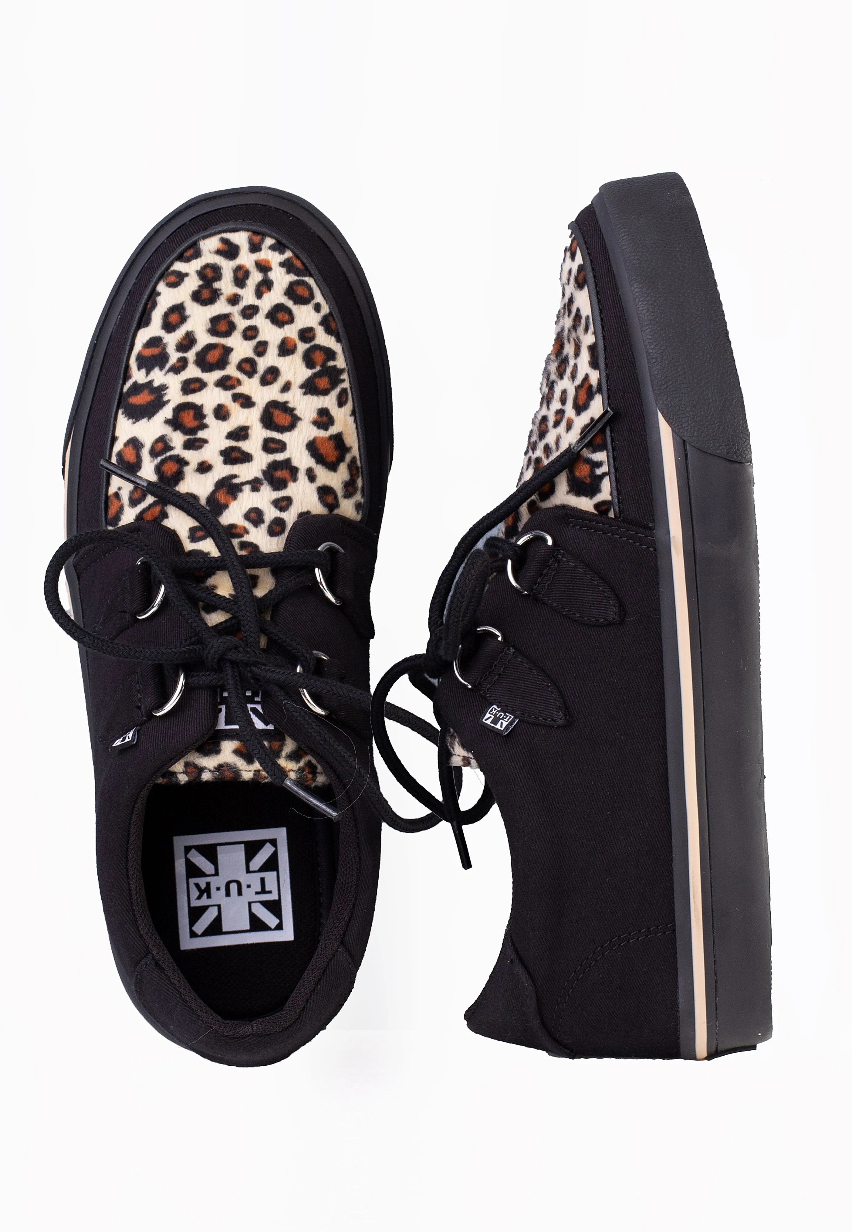 T.U.K. - Creeper Black Leopard/Canvas Upper - Girl Shoes
